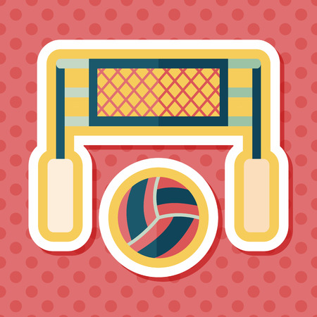 volleyball flat icon with long shadow,eps10のイラスト素材