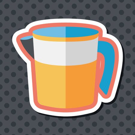 kitchenware measuring cup flat icon with long shadow,eps10のイラスト素材