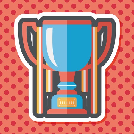 trophy cup flat icon with long shadow,eps10のイラスト素材