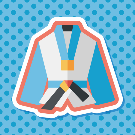 Karate suit flat icon with long shadow,eps10のイラスト素材