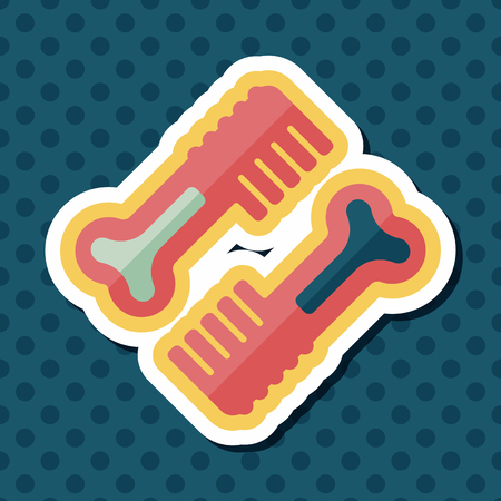 Pet dog brush flat icon with long shadow,eps10のイラスト素材