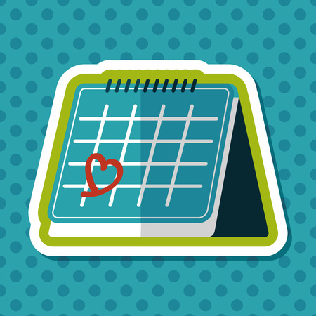 Valentine's Day February fourteen calendar flat icon with long shadow,eps10のイラスト素材