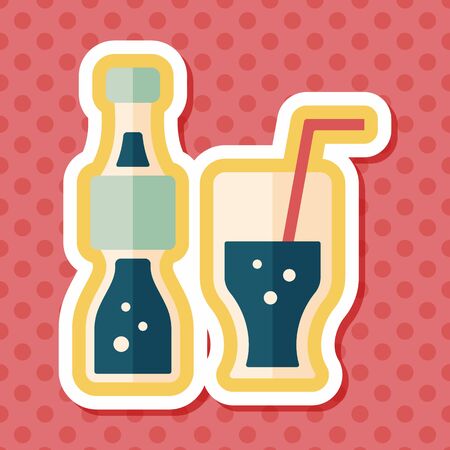 soda drink flat icon with long shadow,eps10のイラスト素材