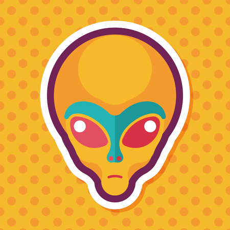 Space alien flat icon with long shadow,eps10のイラスト素材