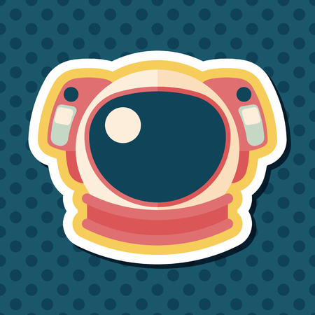 Space Astronaut flat icon with long shadow, eps10のイラスト素材