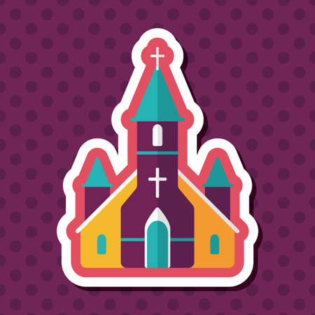wedding church flat icon with long shadow,eps10のイラスト素材