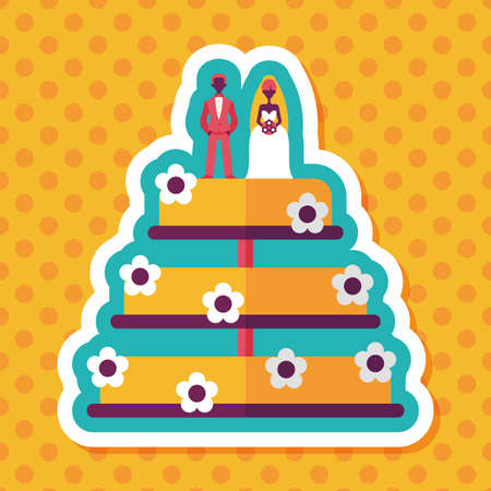 wedding cake flat icon with long shadow,eps10のイラスト素材