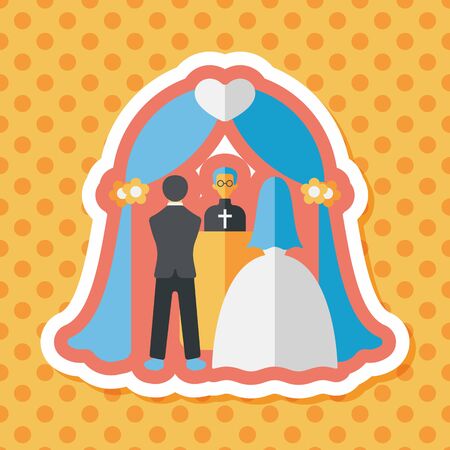 wedding ceremony flat icon with long shadowのイラスト素材