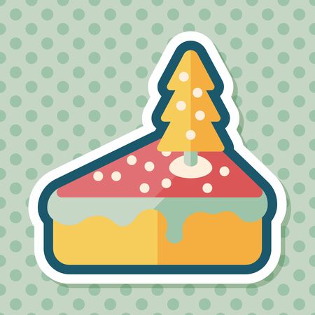 Christmas cake flat icon with long shadow,eps10のイラスト素材