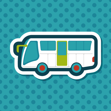 Transportation bus flat icon with long shadow,eps10のイラスト素材