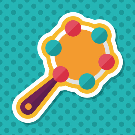 baby rattle flat icon with long shadow,EPS 10のイラスト素材