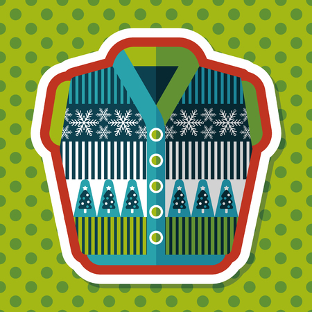 Sweater flat icon with long shadow, eps10のイラスト素材