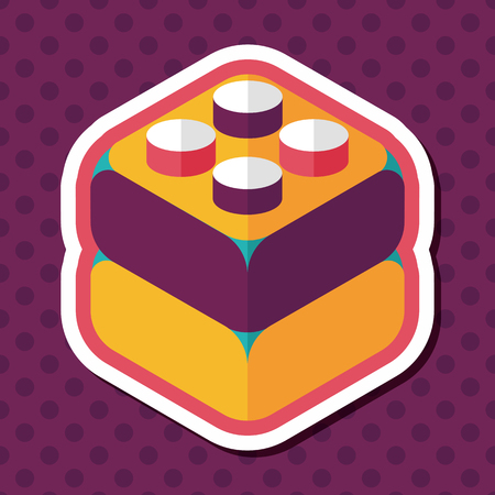 bricks toy flat icon with long shadow,eps10のイラスト素材