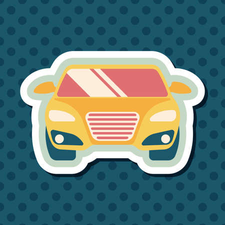 Transportation car flat icon with long shadow,eps10のイラスト素材