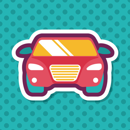 Transportation car flat icon with long shadowのイラスト素材