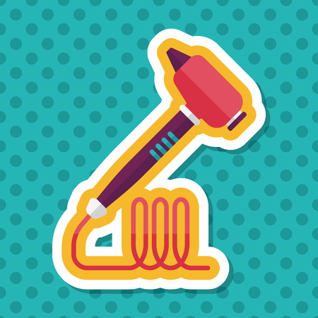 Dental drill flat icon with long shadowのイラスト素材