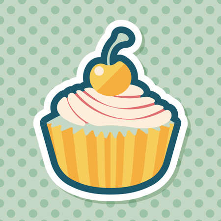 cupcake flat icon with long shadow