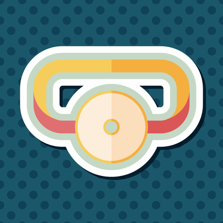 Doctor head mirror flat icon with long shadowのイラスト素材