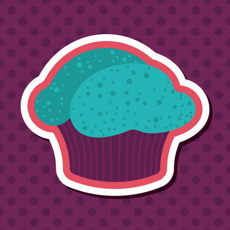 cupcake flat icon with long shadow