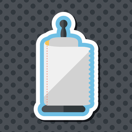 kitchenware paper flat icon with long shadowのイラスト素材