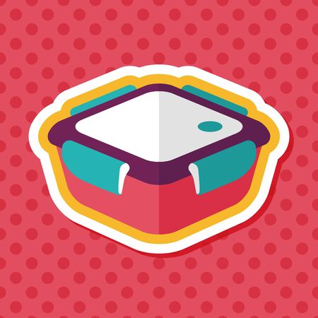 kitchenware preserving container flat icon with long shadow,eps10のイラスト素材
