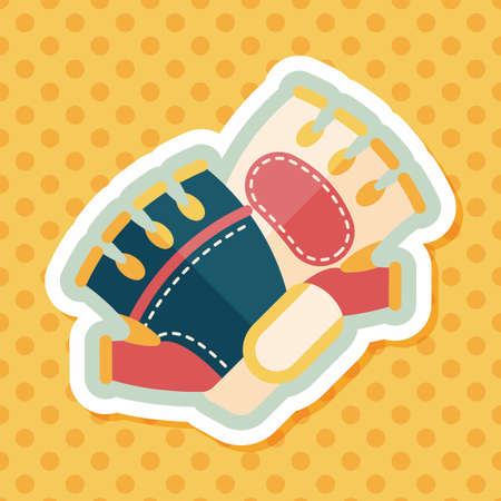 cycling gloves flat icon with long shadowのイラスト素材