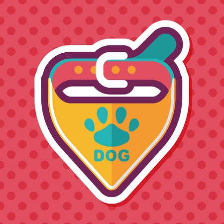Pet dog chains flat icon with long shadowのイラスト素材