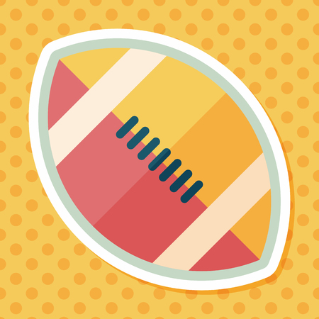 american football flat icon with long shadowのイラスト素材