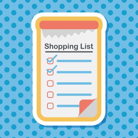 shopping list flat icon with long shadow,eps10のイラスト素材