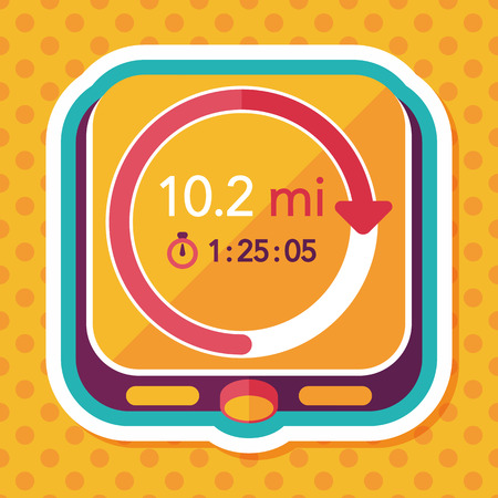stopwatch flat icon with long shadowのイラスト素材