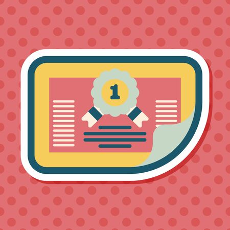 diploma flat icon with long shadowのイラスト素材