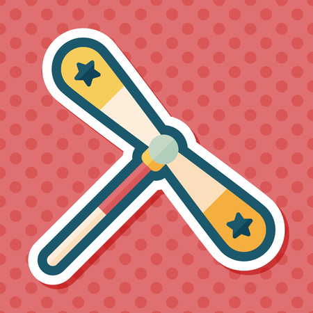 blades propeller toy flat icon with long shadowのイラスト素材
