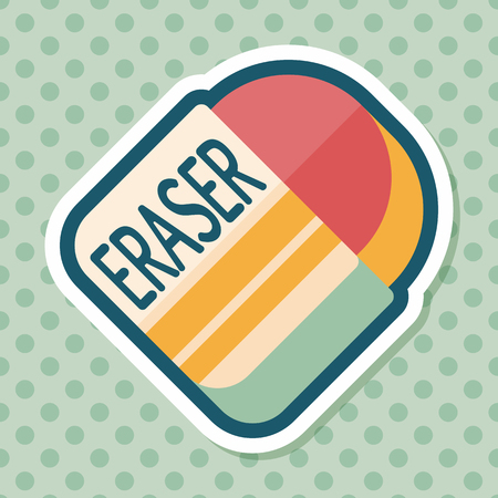 Eraser flat icon with long shadowのイラスト素材