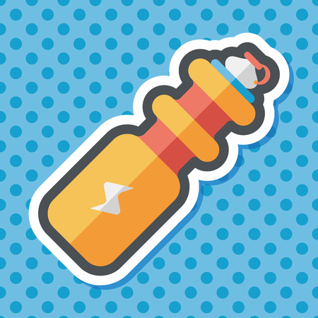 sports water bottle flat icon with long shadowのイラスト素材