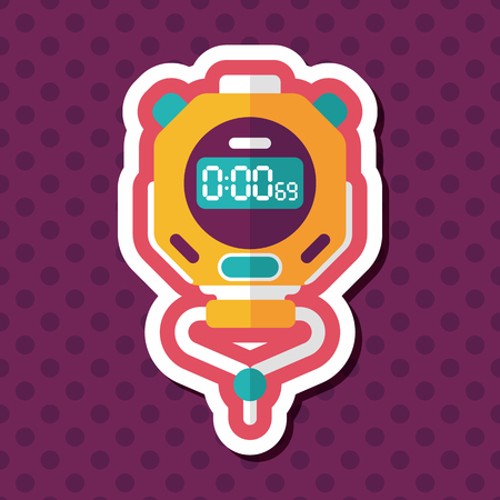 stopwatch flat icon with long shadowのイラスト素材