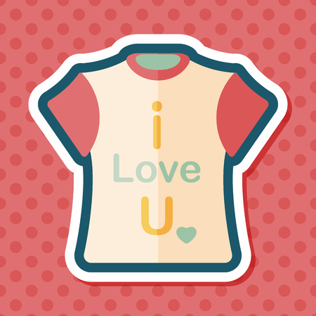 Valentine's Day clothes flat icon with long shadow,eps10のイラスト素材