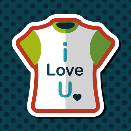 Valentine's Day clothes flat icon with long shadow,eps10のイラスト素材