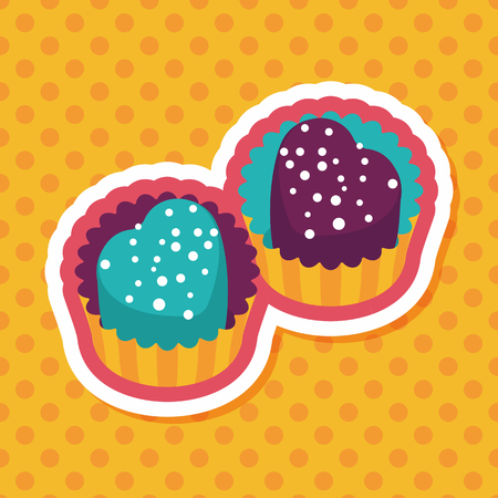 Valentine's Day chocolate flat icon with long shadow,eps10のイラスト素材