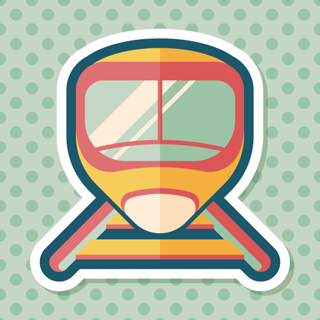 speed train flat icon with long shadowのイラスト素材