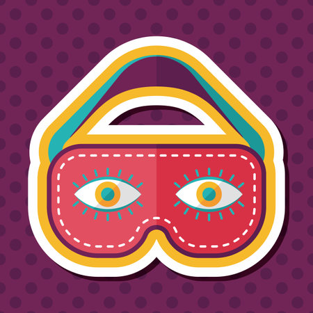 eye mask, flat icon with long shadowのイラスト素材