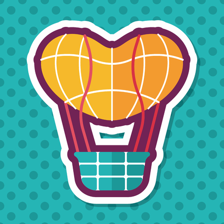 Valentine's Day hot air ballon flat icon with long shadow,eps10のイラスト素材
