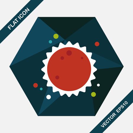 Space sun flat icon with long shadowのイラスト素材