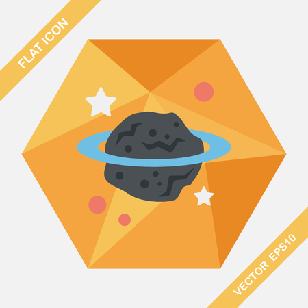 Space planet flat icon with long shadowのイラスト素材