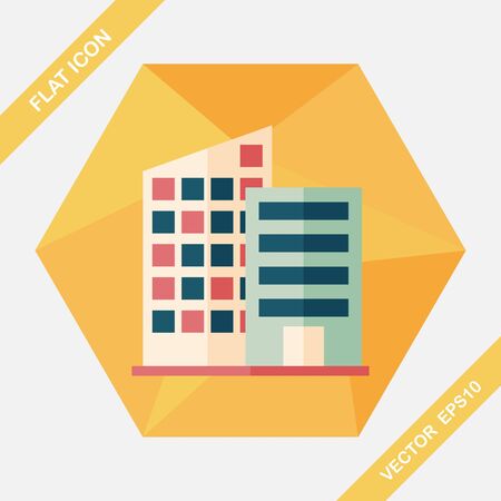 Building flat icon with long shadow,eps10のイラスト素材
