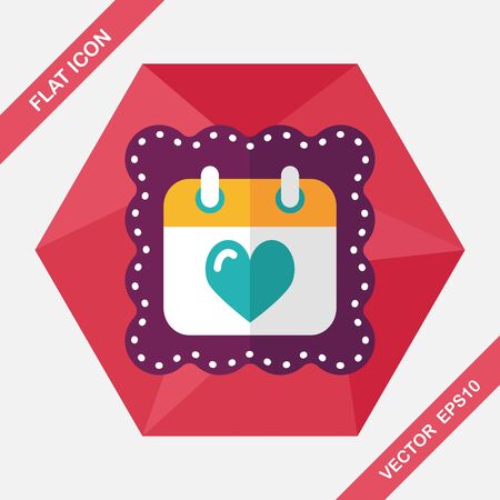 wedding day calendar flat icon with long shadow,eps10のイラスト素材