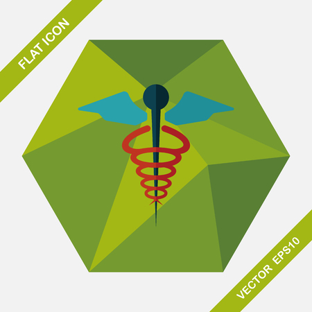 medical flat icon with long shadowのイラスト素材