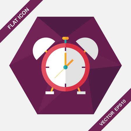 alarm clock flat icon with long shadow,eps10のイラスト素材