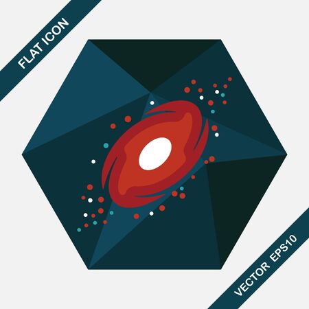 Space galaxy flat icon with long shadow,eps10のイラスト素材