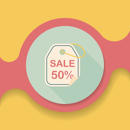 shopping sale price tag flat icon with long shadow,eps10のイラスト素材