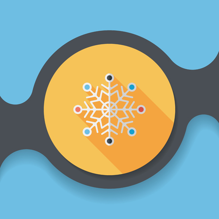 Snowflake flat icon with long shadow,のイラスト素材